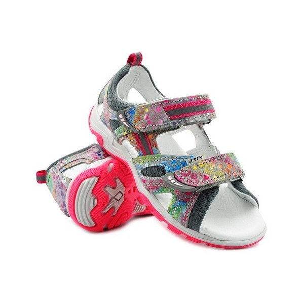 Sandały Buty Bartek t-16176-7/ka Kolorowe Sandały dla Dziewczynki na Rzepy