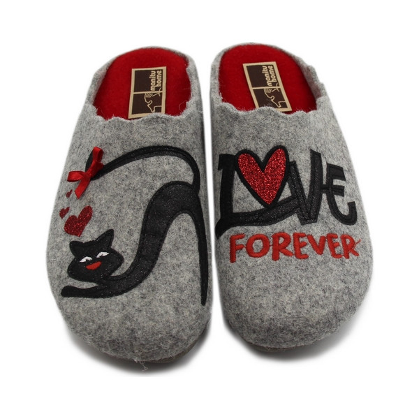 Kapcie Damskie Filcowe Love Forever Kot Manitu-Home 320091-91 Jesień-Zima