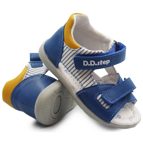 Chłopięce Sandały Skórzane Na Rzepy D.D.Step g075-339am bermuda blue